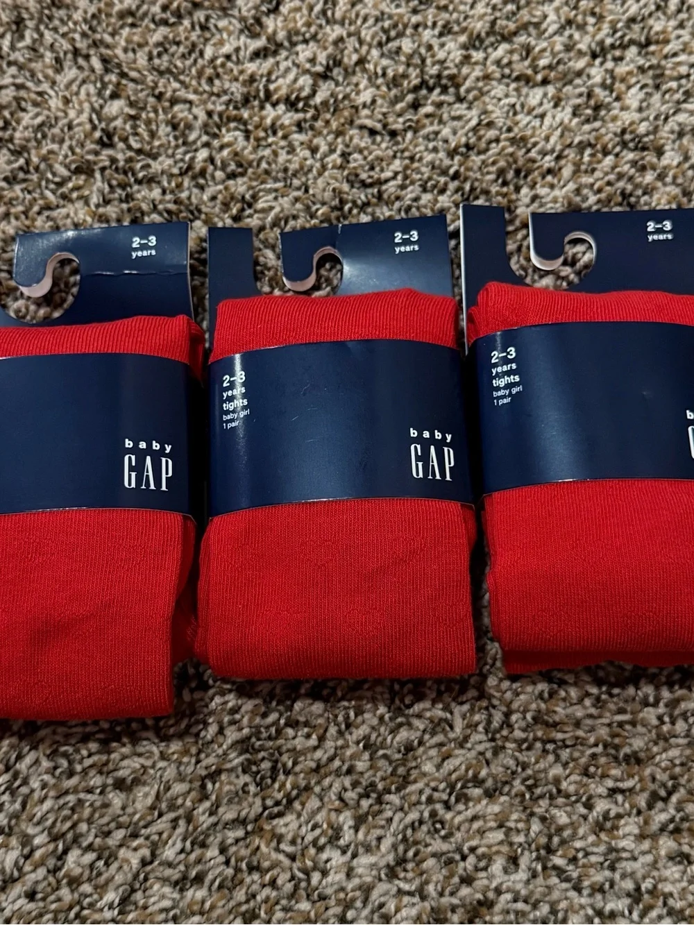 GAP Baby Red Tights Pack - 3 Pairs